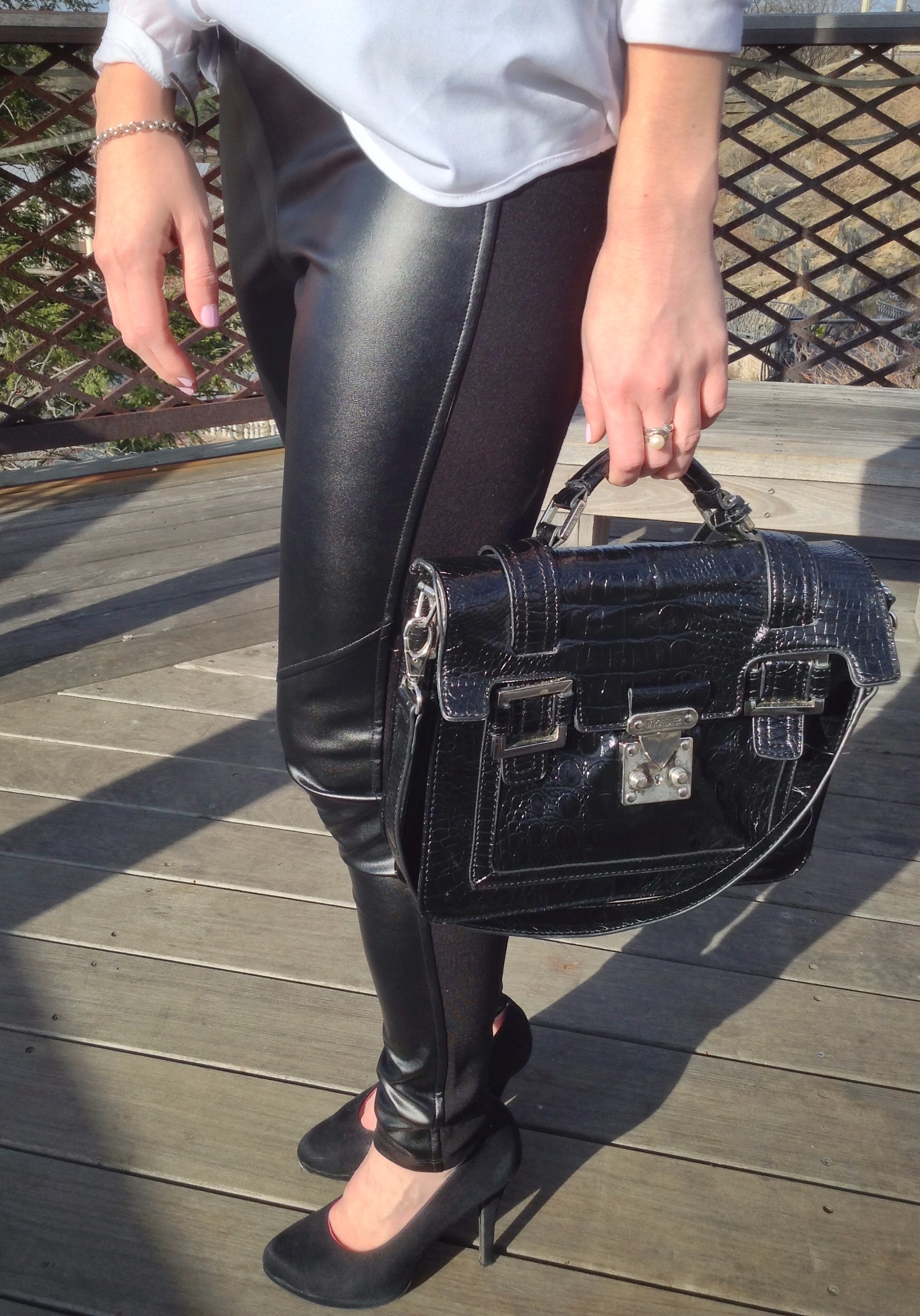 michael kors faux leather leggings